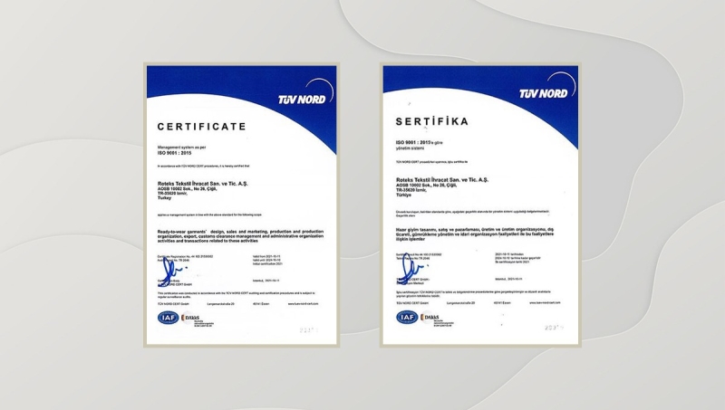 We got ISO 9001 certificate